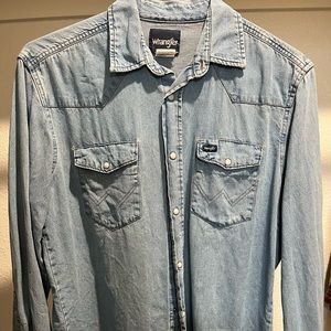 Wrangler denim shirts always have been dry clean washed and starched.